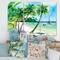 Designart - Summer Beach With Palm Trees - Nautical & Coastal Canvas Wall Art Print